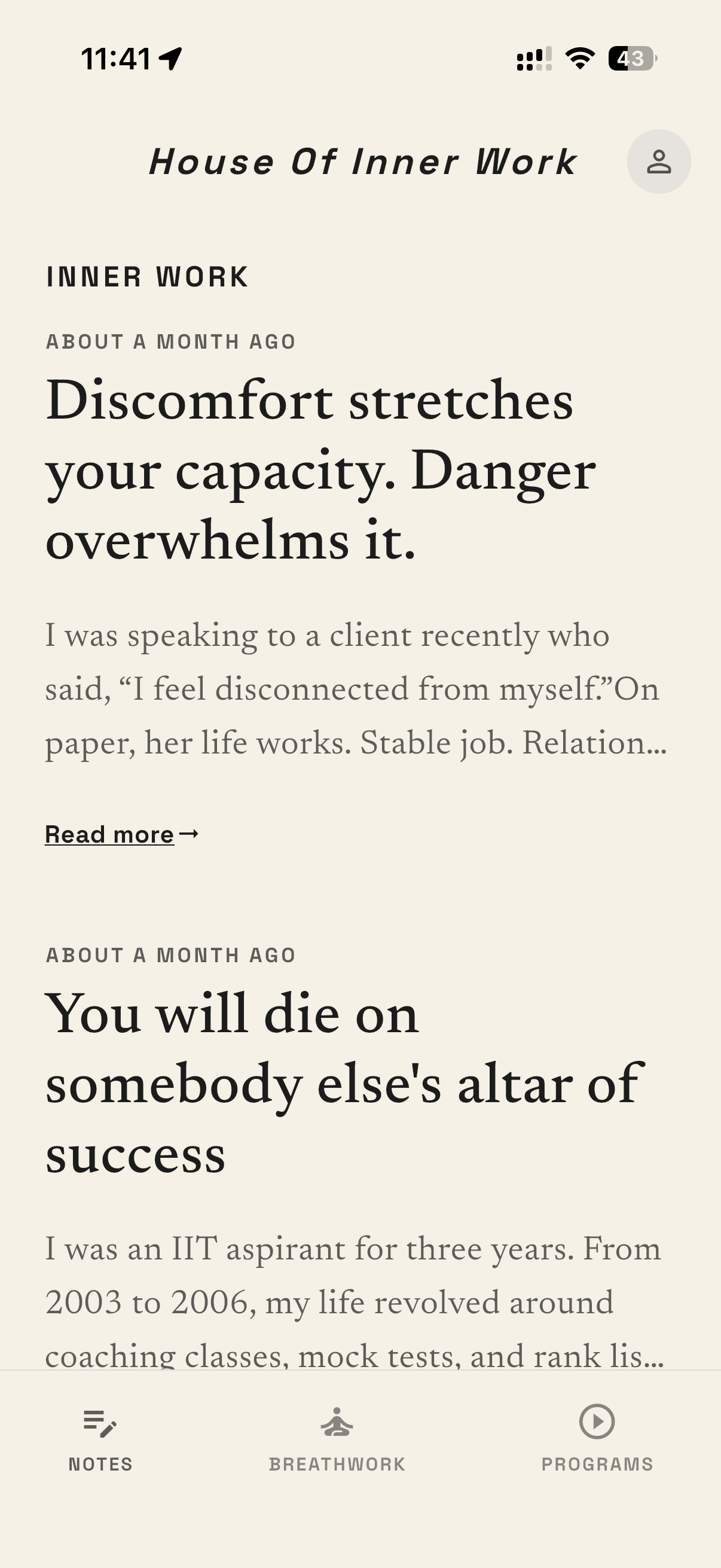 Inner Work Notes