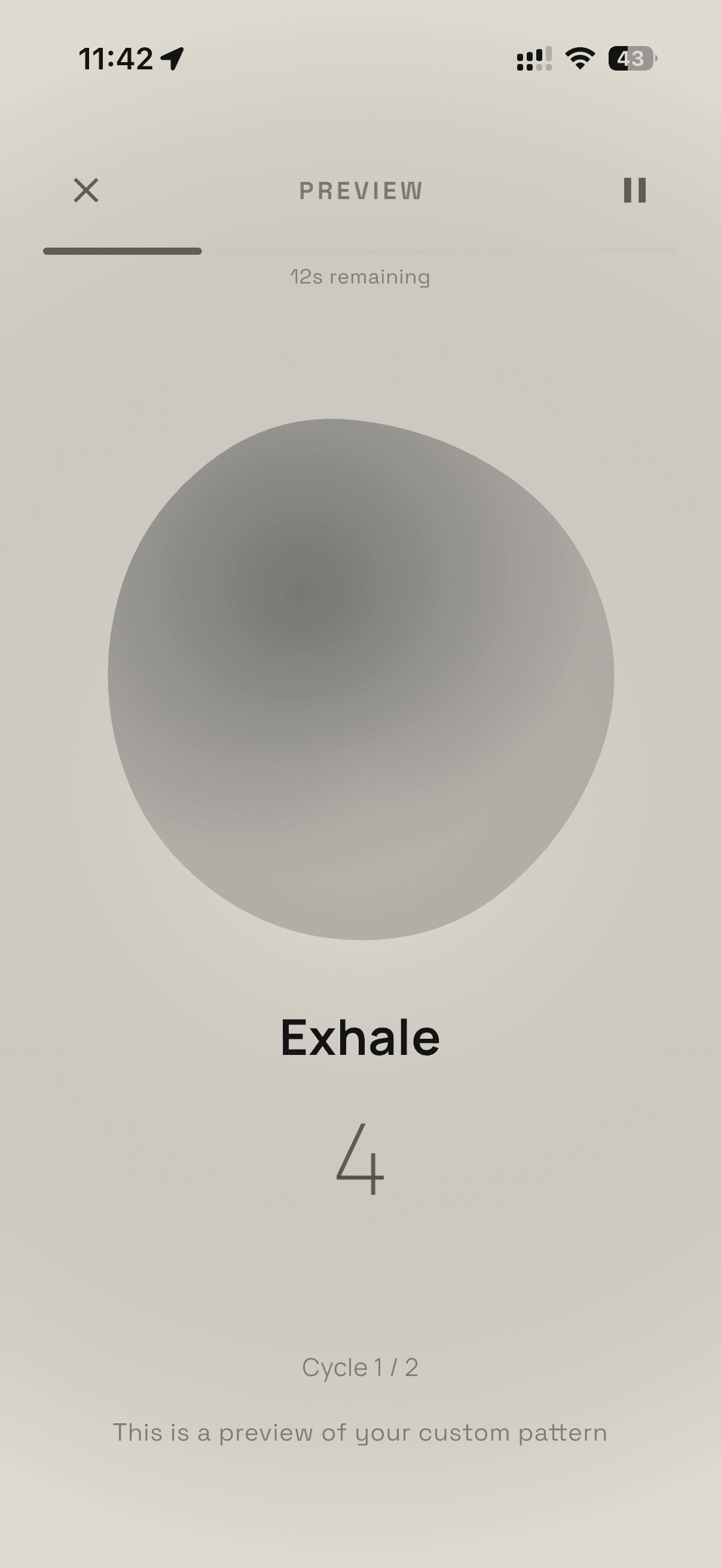 A custom breathing ritual in session